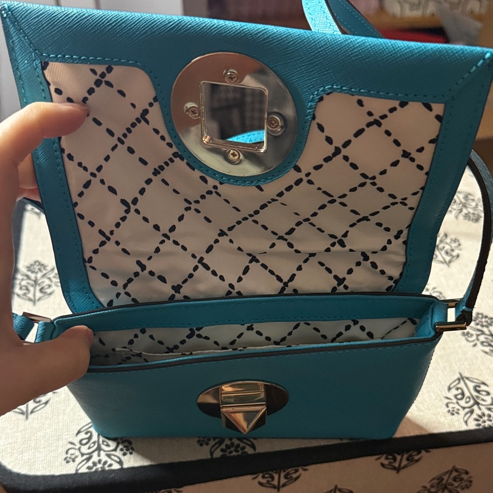 Kate Spade Turquoise Crossbody Bag with Silver Accent - Picture 8 of 10